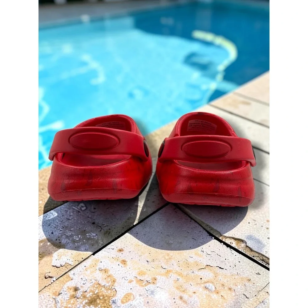 Sesame Street Elmo Red Character Clogs Kids Open Toe Slip On Sandals